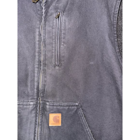 CARHARTT LOOSE FIT WASHED DUCK SHERPA-LINED MOCK-NECK VEST SIZE 2XL - Picture 4 of 11
